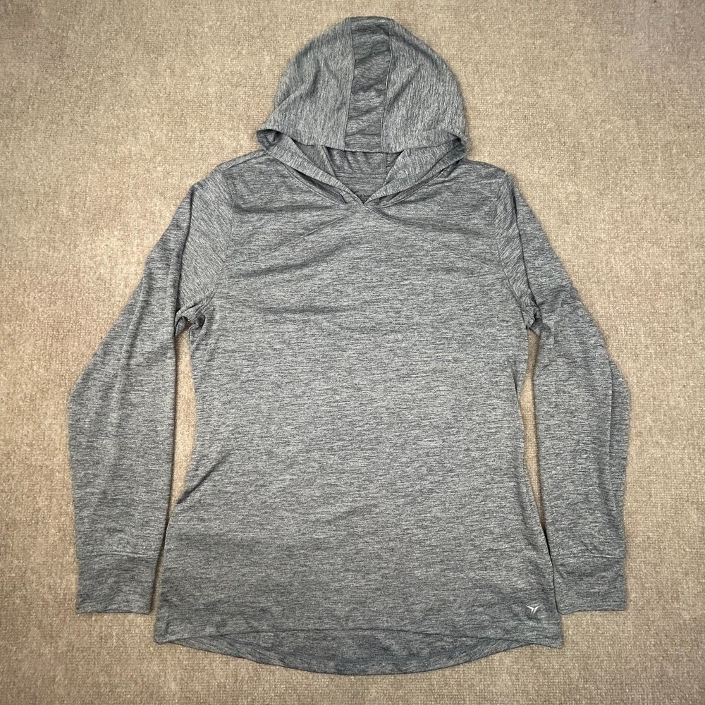 Old Navy Active Hoodie Womens XL Gray Thumbhole Sleeve Athletic Fit Pullover - Picture 2 of 12